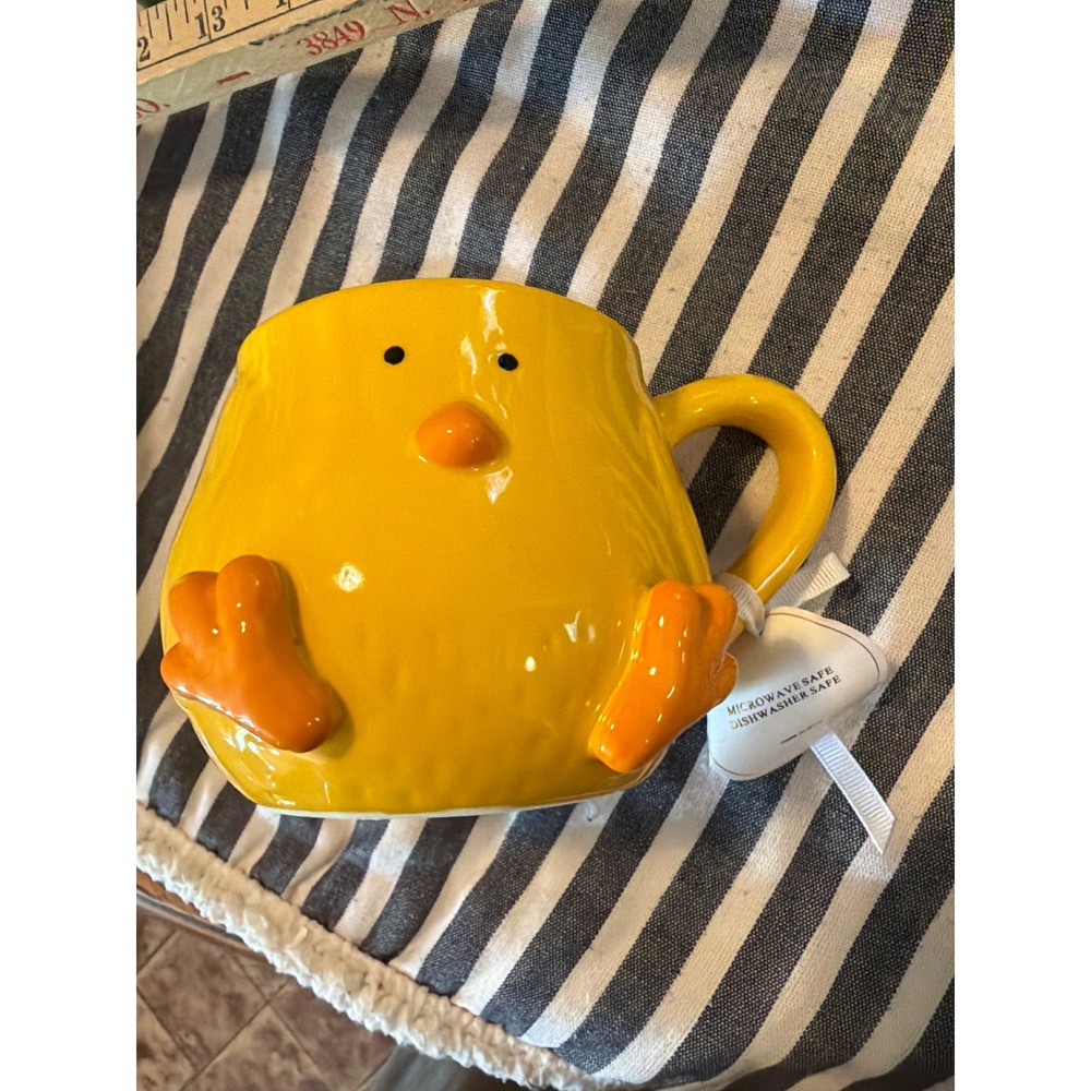 Arlington Designs Yellow Chick Ceramic Coffee Mug 3D Easter Bird Novelty Cup